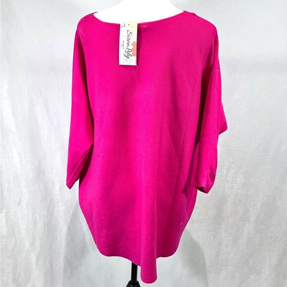 Siren Lily pink silver studded knit sweater top size 2X NWT - Picture 3 of 5